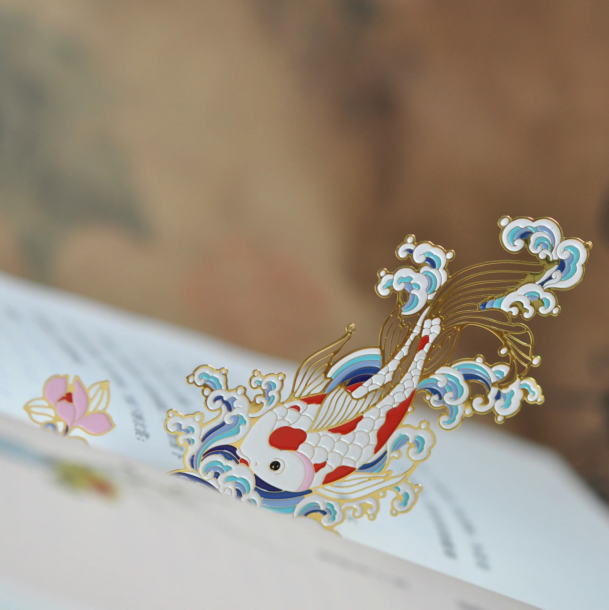 Auspicious Animal Metal Bookmarks (Koi) - Image 2