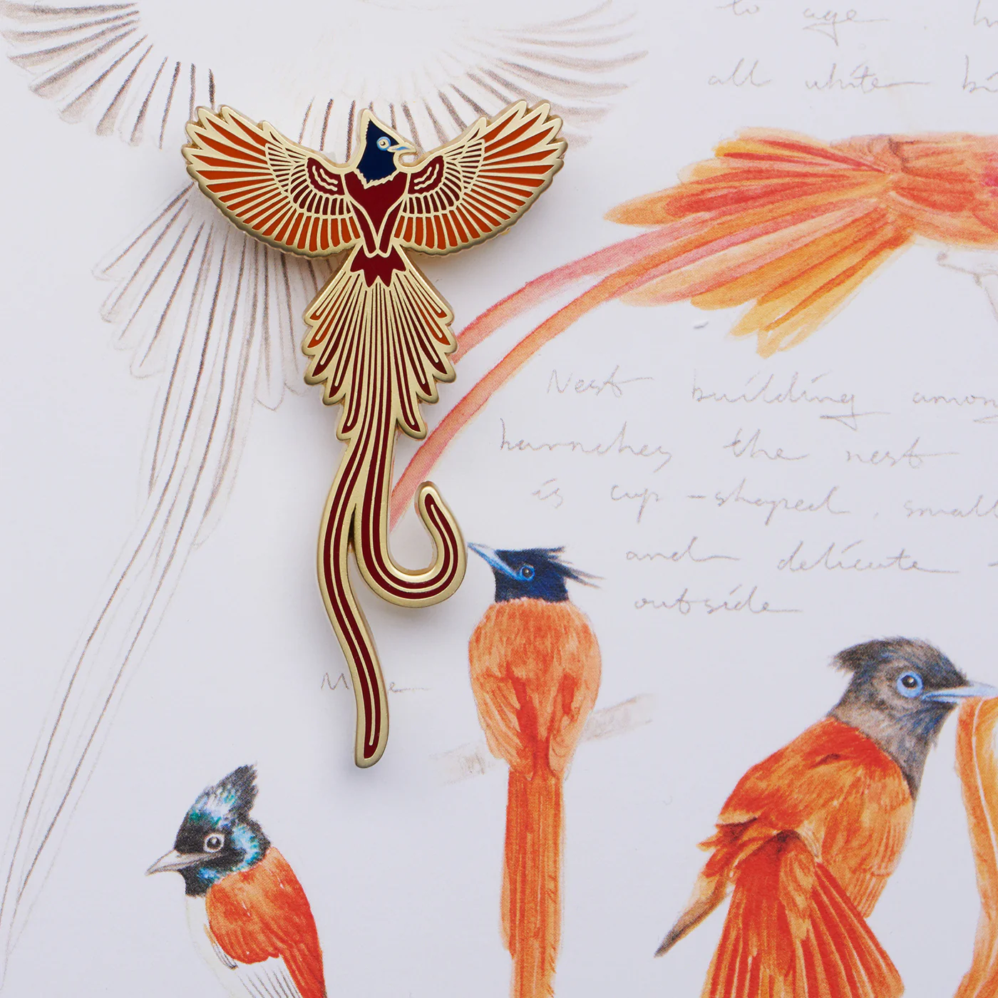 daparo Enamel Pins "Indian Paradise Flycatcher" - Image 3