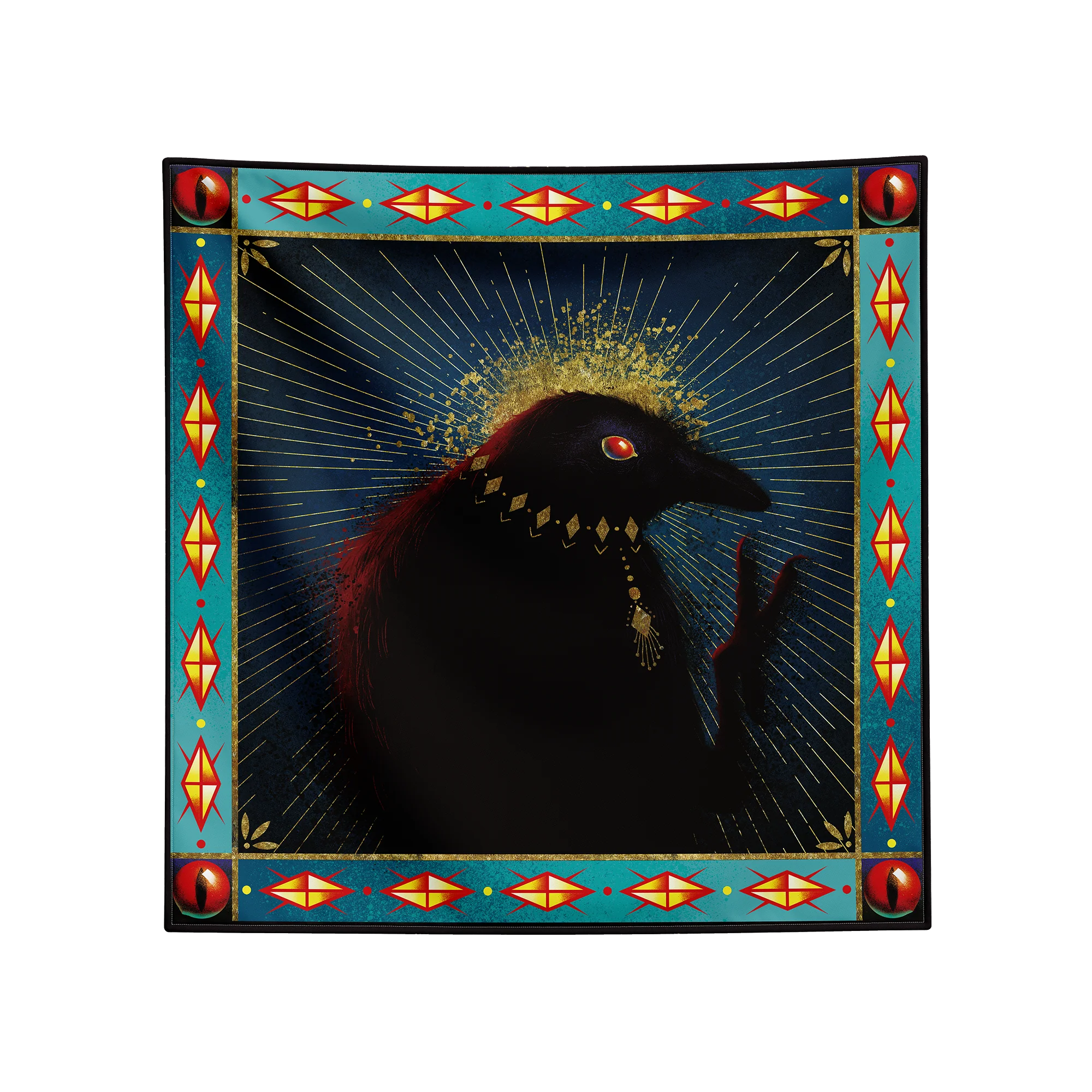Shadow Night Raven Tarot Cloth (Blue)
