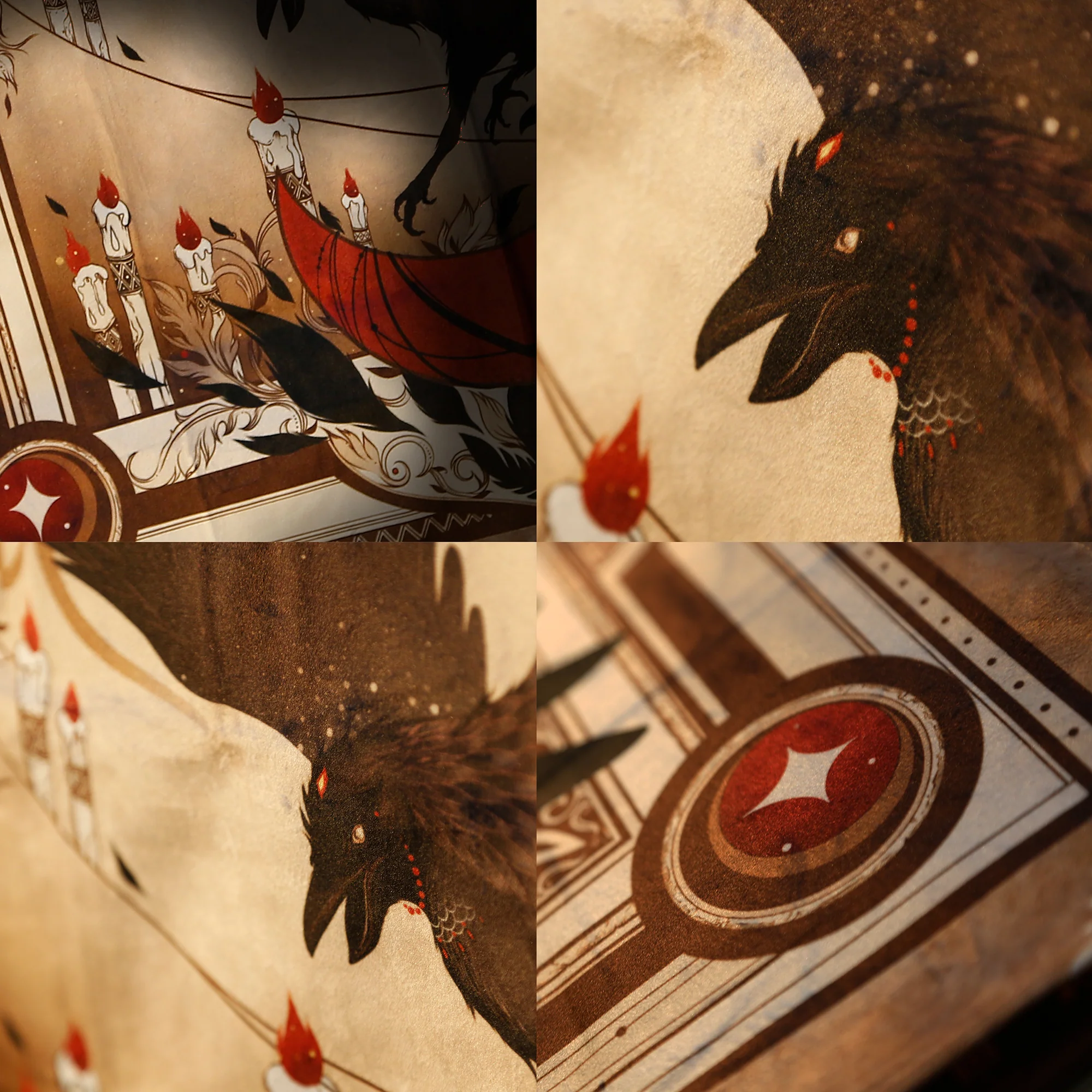 Shadow Night Raven Tarot Cloth (Brown) - Image 2