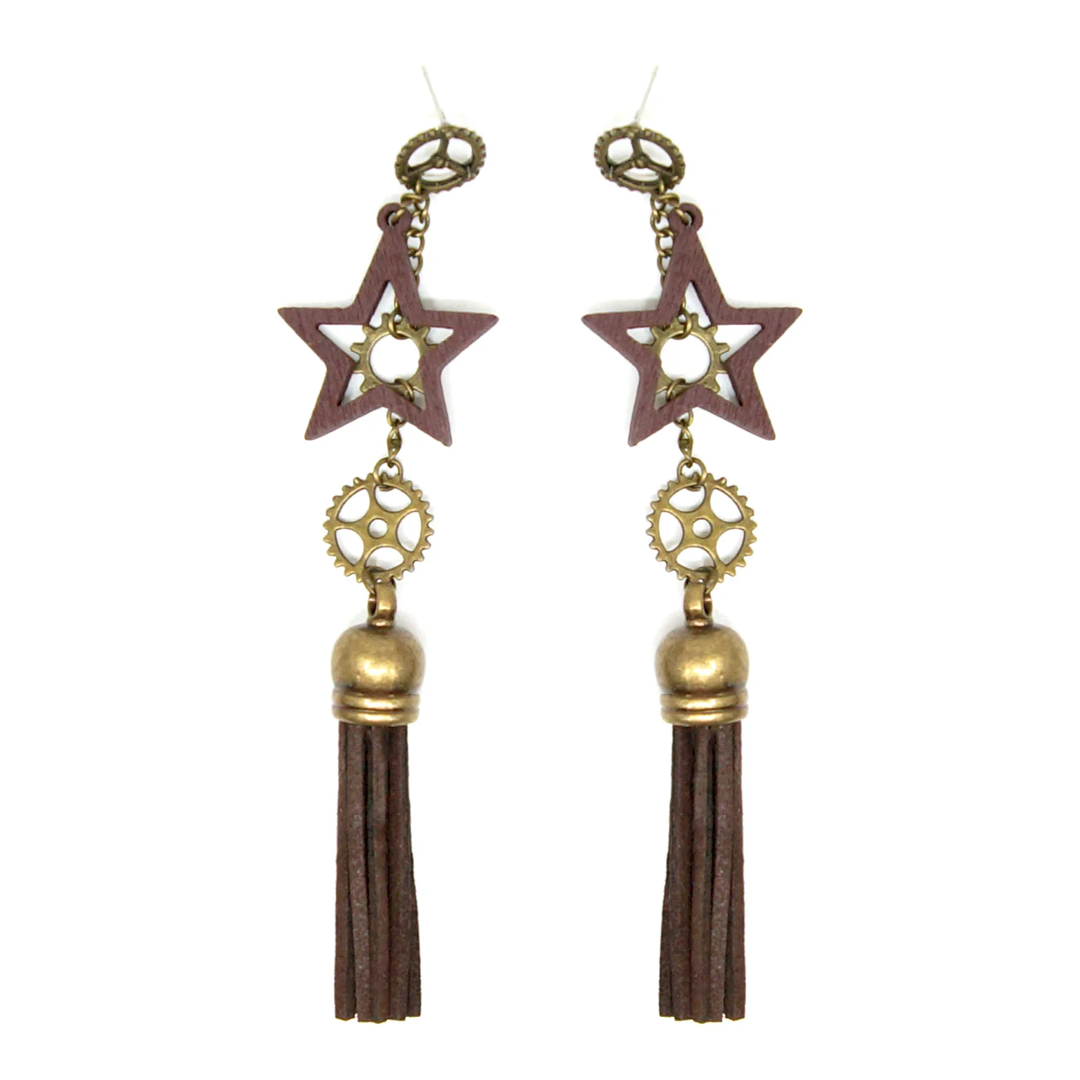 The Stargazer Handcrafted Steampunk Tassel Earrings - Image 3