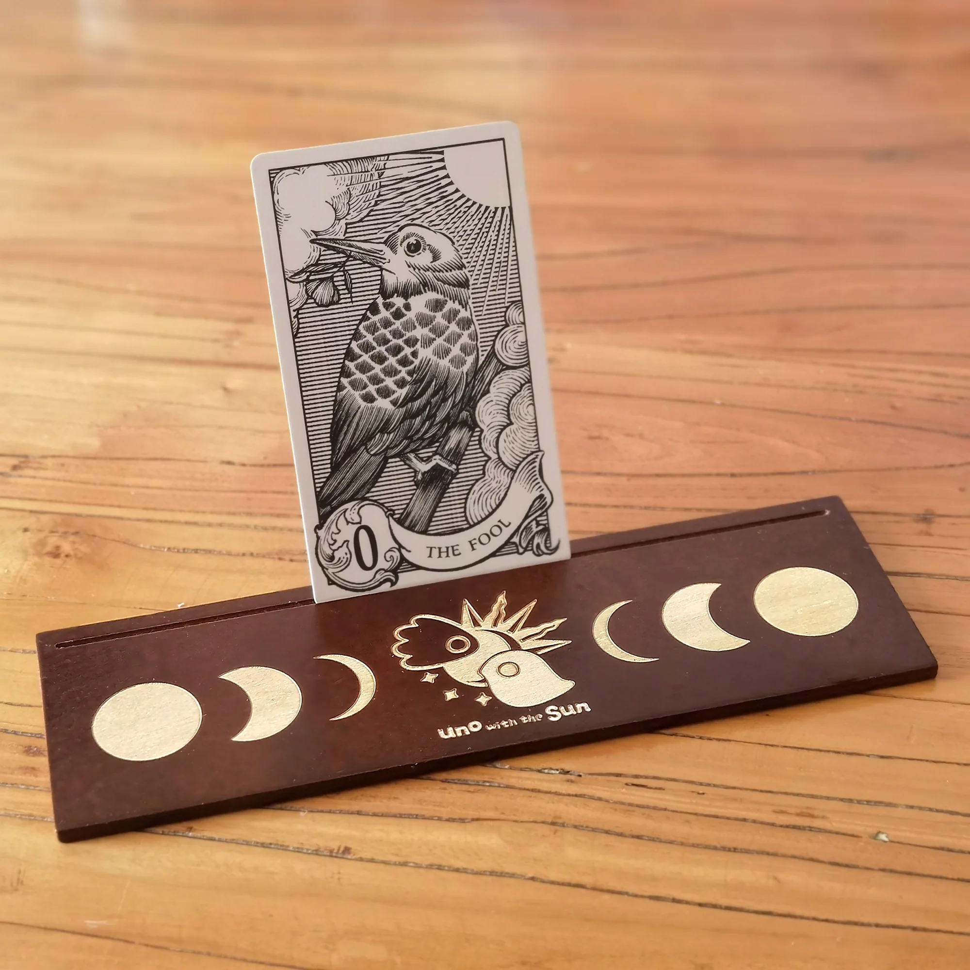 Uno with the Sun Wooden Card Stand